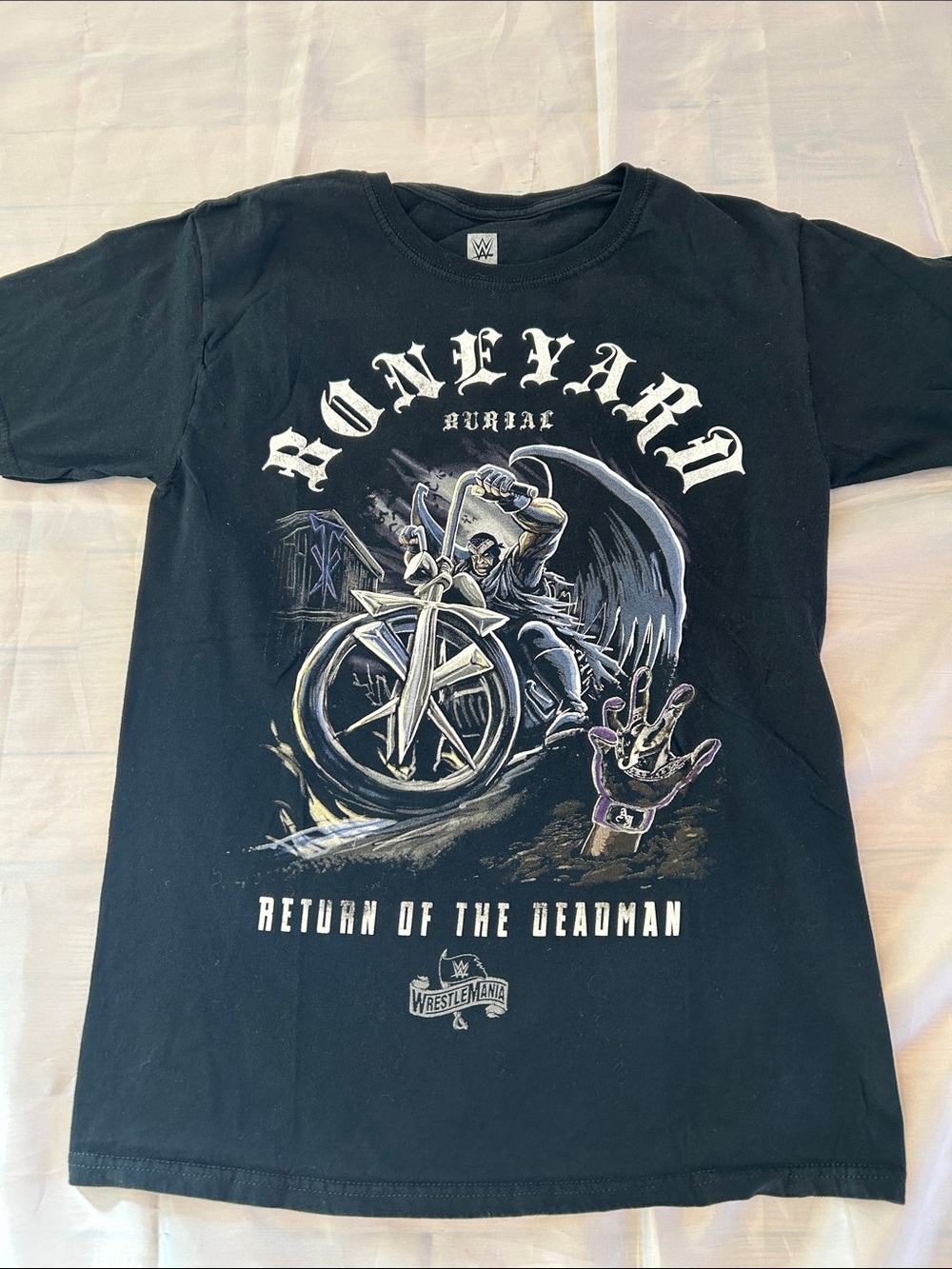 WWE Black 'Roneyard Burial' The Undertaker Motorcycle Graphic Tee